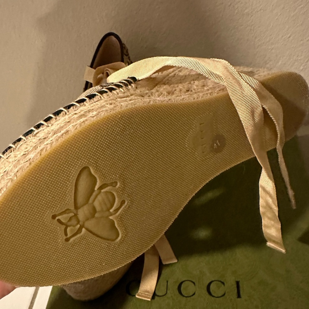 Authentic Gucciggmatelass Platform Espadrille, Us… - image 4